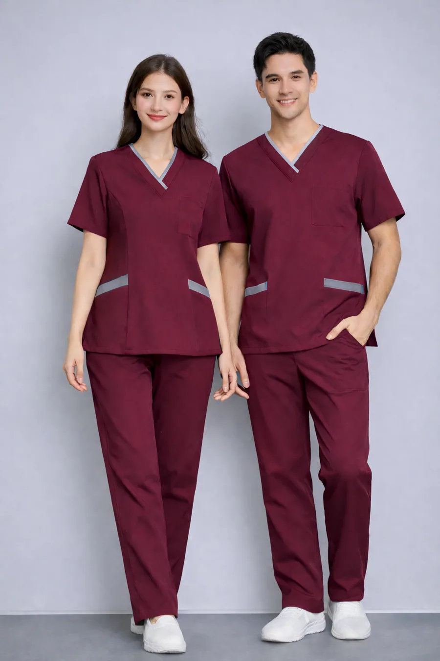 HITO scrubs in Burgundy
